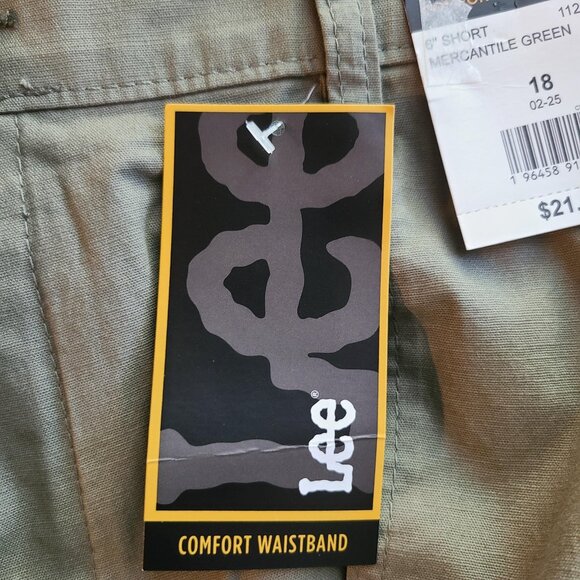 Lee Womens Utility Shorts Comfort Waistband 6" Inseam Mercantile Green Size 18 - Picture 6 of 12